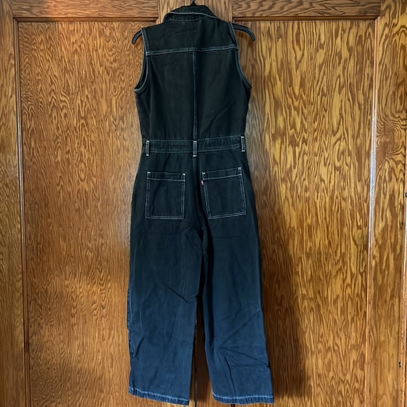 Levi's Sleeveless Denim Jumpsuit in Black "Thank you very Little" - Picture 6 of 11